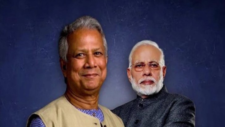 অন্তর্বর্তী সরকারের প্রধান উপদেষ্টা অধ্যাপক ড. মুহাম্মদ ইউনূস ও ভারতের প্রধানমন্ত্রী নরেন্দ্র মোদি। ছবি : সংগৃহীত